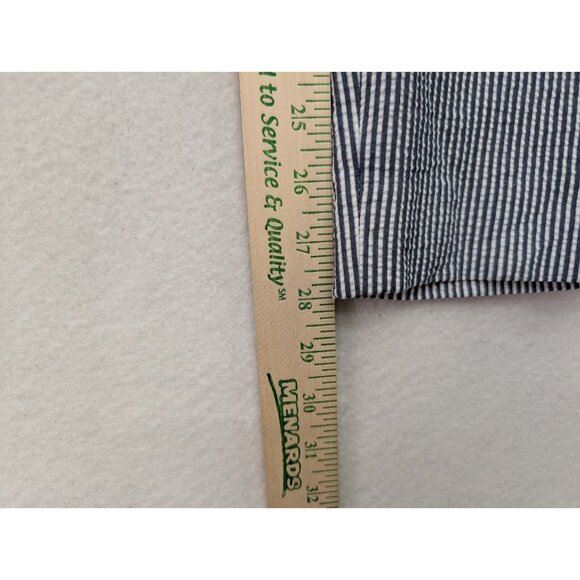 Zara Basic Women's Pants Size 10 Seersucker Striped Ankle - Picture 11 of 16